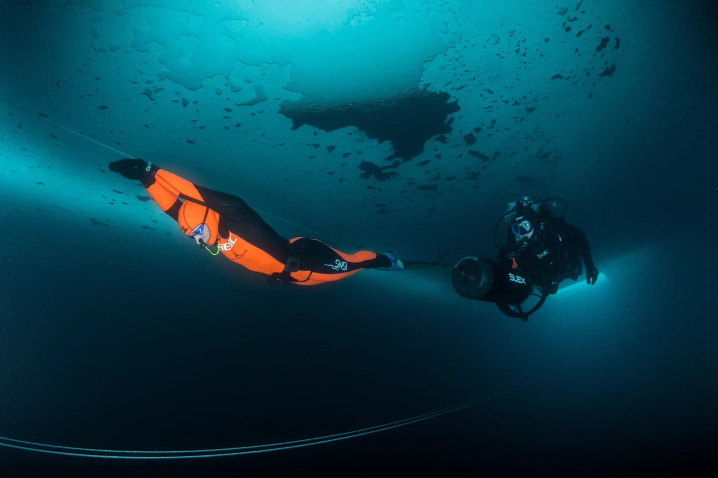 Valentina's challenge, freediving in the frozen lake of Anterselva